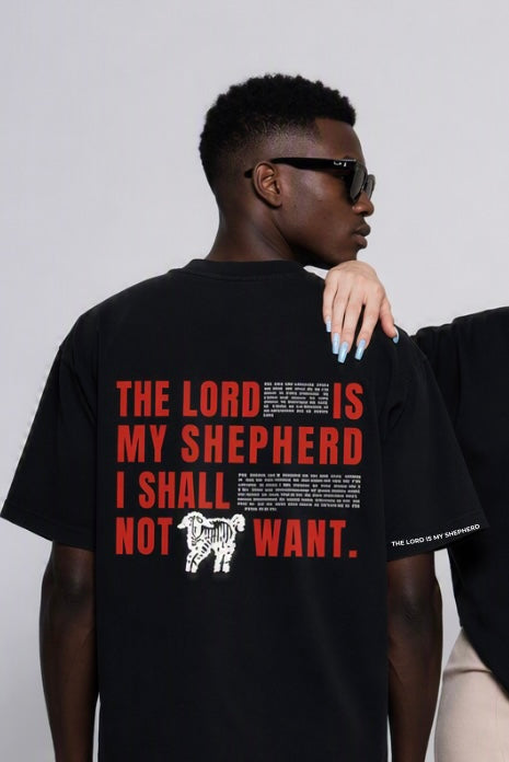 ICE Design boxy oversized t-shirt with THE LORD IS MY SHEPHERD